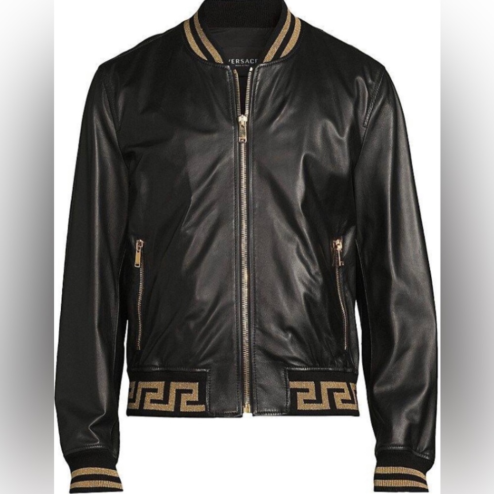 Versace Greca nappa leather bomber jacket  - sold out - last one 💎NWT